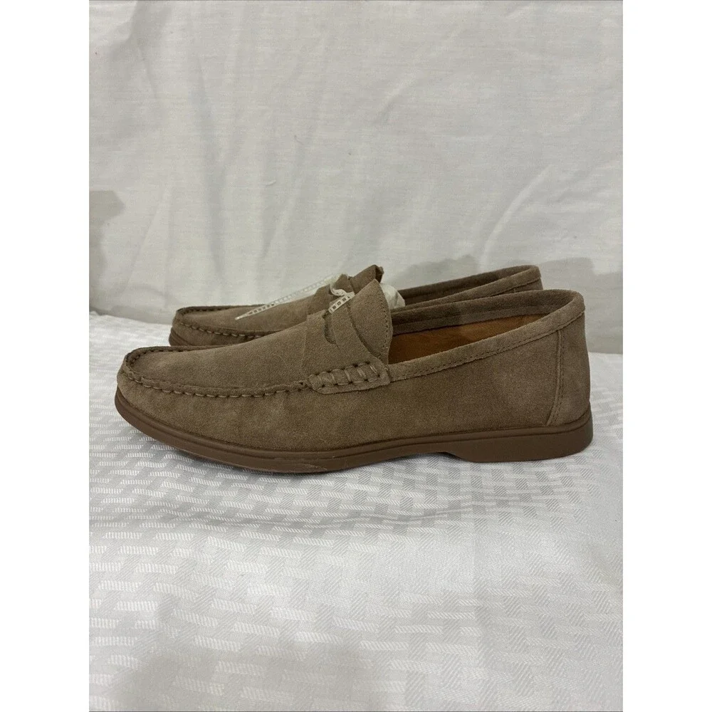 Flagg Ltd Napa Glove Mens Penny Loafers Dress Shoes 8 Slip On Leather Suede
